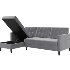 Hartford - 3-zits slaapbank in grijs fluweel