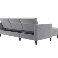 Hartford - 3-zits slaapbank in grijs fluweel