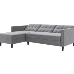 Hartford - 3-zits slaapbank in grijs fluweel