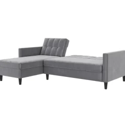 Hartford - 3-zits slaapbank in grijs fluweel