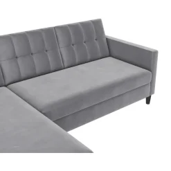 Hartford - 3-zits slaapbank in grijs fluweel