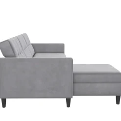 Hartford - 3-zits slaapbank in grijs fluweel