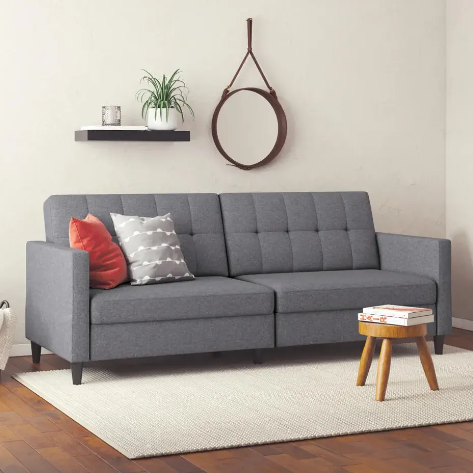 Hartford - 3-zits slaapbank in grijs stof