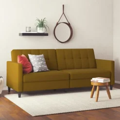 Hartford - 3-zits slaapbank in curry stof