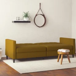 Hartford - 3-zits slaapbank in curry stof