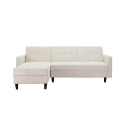 Hartford II - 3-zits hoekslaapbank in crèmekleurige stof