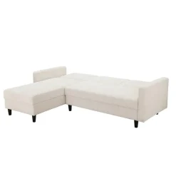 Hartford II - 3-zits hoekslaapbank in crèmekleurige stof