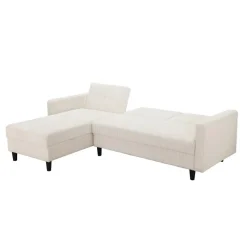 Hartford II - 3-zits hoekslaapbank in crèmekleurige stof