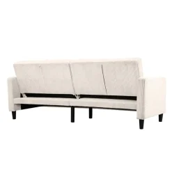 Hartford II - 3-zits slaapbank in crèmekleurige stof
