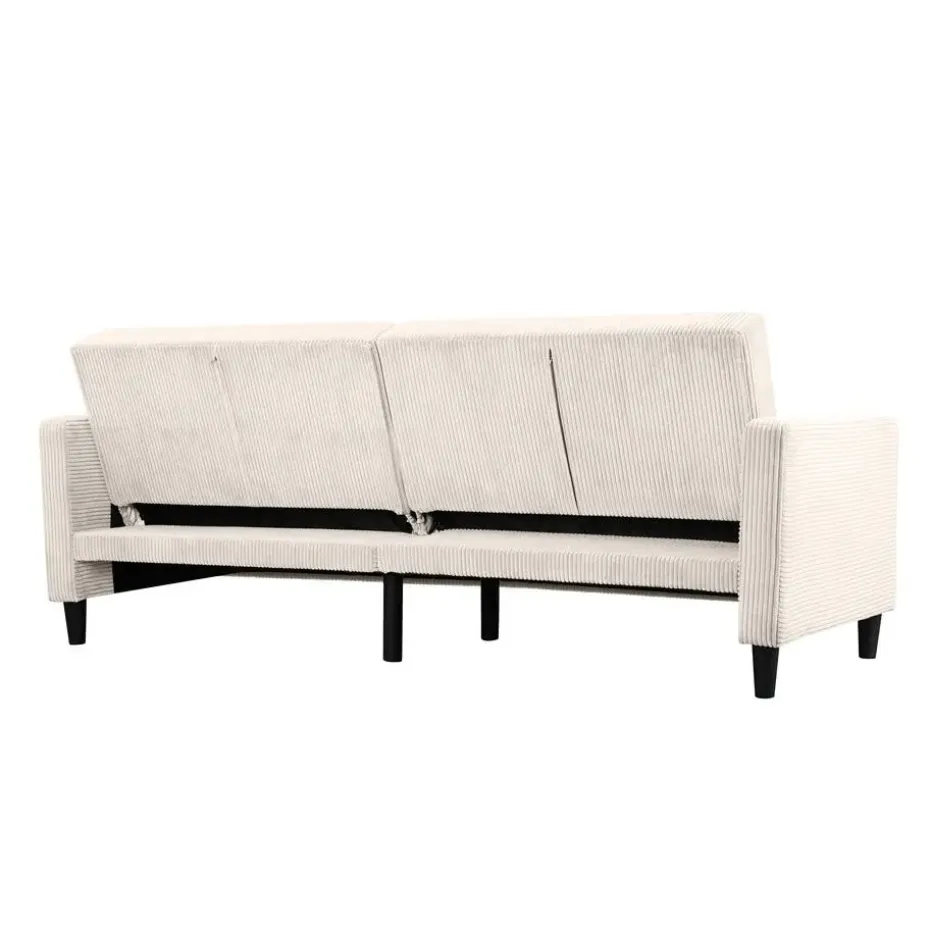 Hartford II - 3-zits slaapbank in crèmekleurige stof