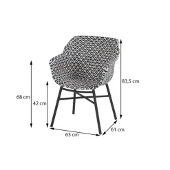 Hartman Delphine dining stoel white - black