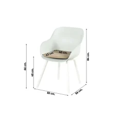 Hartman Le Soleil Element dining armstoel - Cotton white - 4 st.