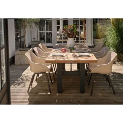 Hartman Le Soleil Element dining armstoel - Soft Taupe/Black - 4 st.