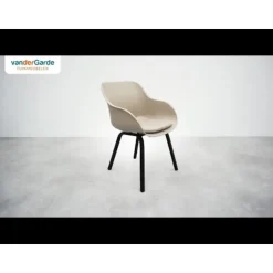 Hartman Le Soleil Element dining armstoel - Soft Taupe/Black - 4 st.