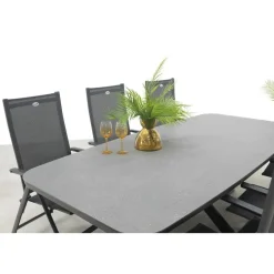 Hartman Napoli/Soreno deens ovale verstelbare tuinset 240x110 cm. - Licht grijs