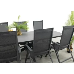 Hartman Napoli/Soreno deens ovale verstelbare tuinset 240x110 cm. - Licht grijs