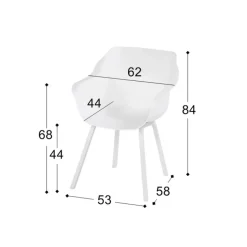Hartman Sophie Element dining armstoel- wit - 4 st.