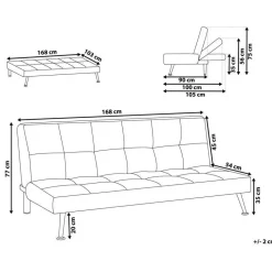 HASLE - Slaapbank 3-zits - Wit - Bouclé