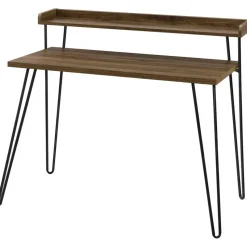 Haven - Bureau in walnoot look met metalen poten