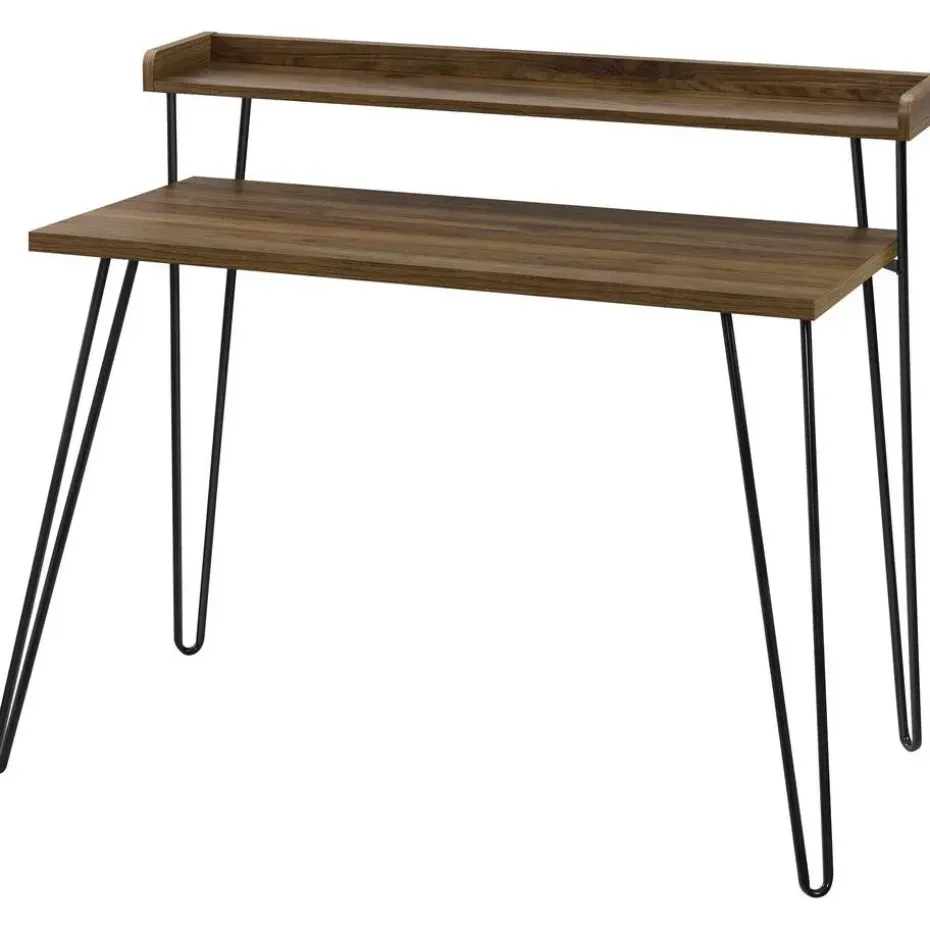 Haven - Bureau in walnoot look met metalen poten