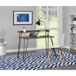 Haven - Bureau in walnoot look met metalen poten