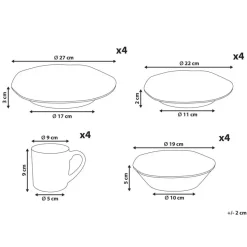 HAWTHORN - Serviesset van 16 - Blauw - Steengoed