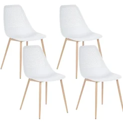 HAZELTON - Set van 4 stoelen - Wit - Synthetisch materiaal