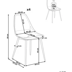 HAZELTON - Set van 4 stoelen - Wit - Synthetisch materiaal
