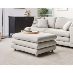 HEDEN - Ottomaan - Beige - Polyester