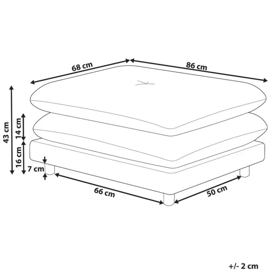 HEDEN - Ottomaan - Grijs - Polyester