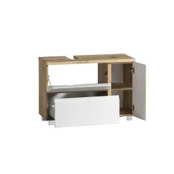 Held Wastafelkast Varese - 85 x 47 x 56 cm - Wotan Oak / White