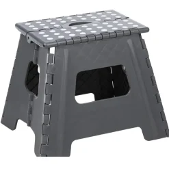 HI Huishoudtrap - grijs - 38x32x31 cm - opvouwbaar - keukentrap