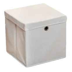 HI Opbergmand - grijs - 30 x 30 cm - kunststof - met deksel