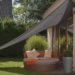 HI schaduwdoek/zonnescherm driehoek - grijs - 5 x 5 x 5 m