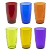 HI Waterglazen/drinkglazen - 6x - kleurenmix - 320 ml