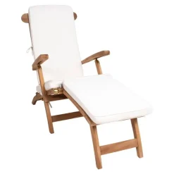 Hioshop Arrecife ligstoel incl kussen teak