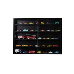 Hioshop Blacklava vitrinekast vitrinekast- 2 schuifdeuren zwart