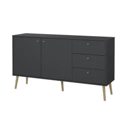 Hioshop Bodo dressoir 2 deuren- 3 lades matgrijs
