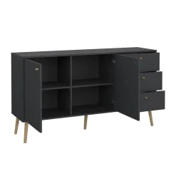 Hioshop Bodo dressoir 2 deuren- 3 lades matgrijs
