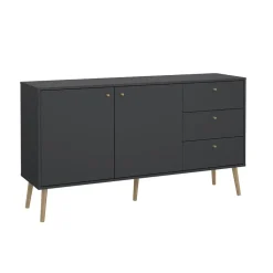 Hioshop Bodo dressoir 2 deuren- 3 lades matgrijs
