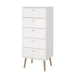 Hioshop Bodo kommode 5 lades wit