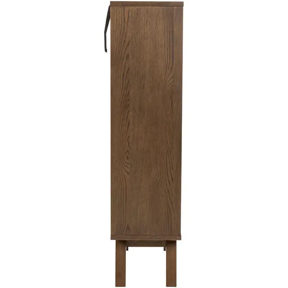 Hioshop Bristol vitrinekast 1 deur 2 lades 2 planken grijs