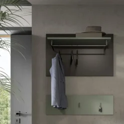 Hioshop Canu kapstok 3 haken stofgroen- donkergrijs