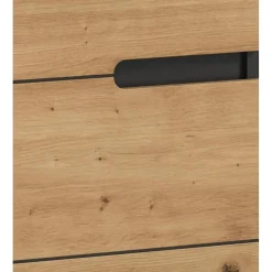 Hioshop Canu kolomkast 2 deuren- 1 plank eiken decor- grijs