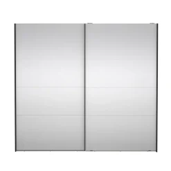 Hioshop Catania schuifdeurkast 2 deuren met spiegel 245x220cm mat zwart