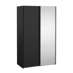 Hioshop Catania schuifdeurkast 2 deuren 120x200cm mat zwart