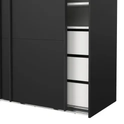 Hioshop Catania schuifdeurkast 2 deuren 120x200cm mat zwart