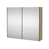 Hioshop Como schuifdeurkast 2 deuren met spiegel 245x220cm eikdecor