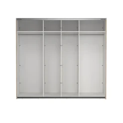 Hioshop Como schuifdeurkast 2 deuren met spiegel 245x220cm eikdecor