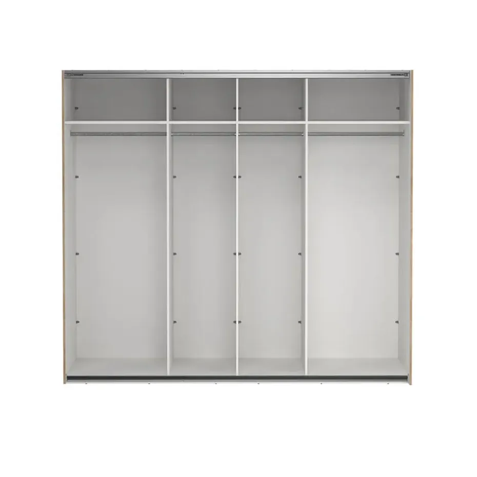 Hioshop Como schuifdeurkast 2 deuren met spiegel 245x220cm eikdecor